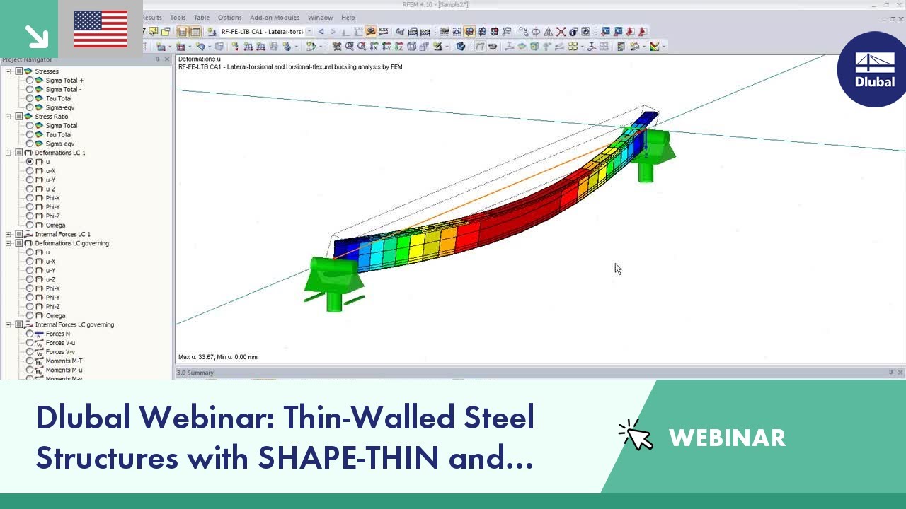 Webinar: Thin-Walled Steel Structures with SHAPE-THIN and RF-FE-LTB