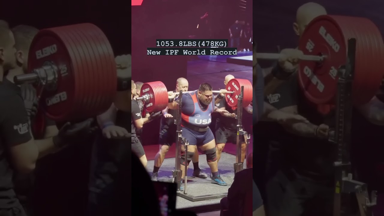 Jesus Olivares Scores 478-kg (1,053.8-lb) Raw Squat World Record #short #shortsvideo #powerlifting