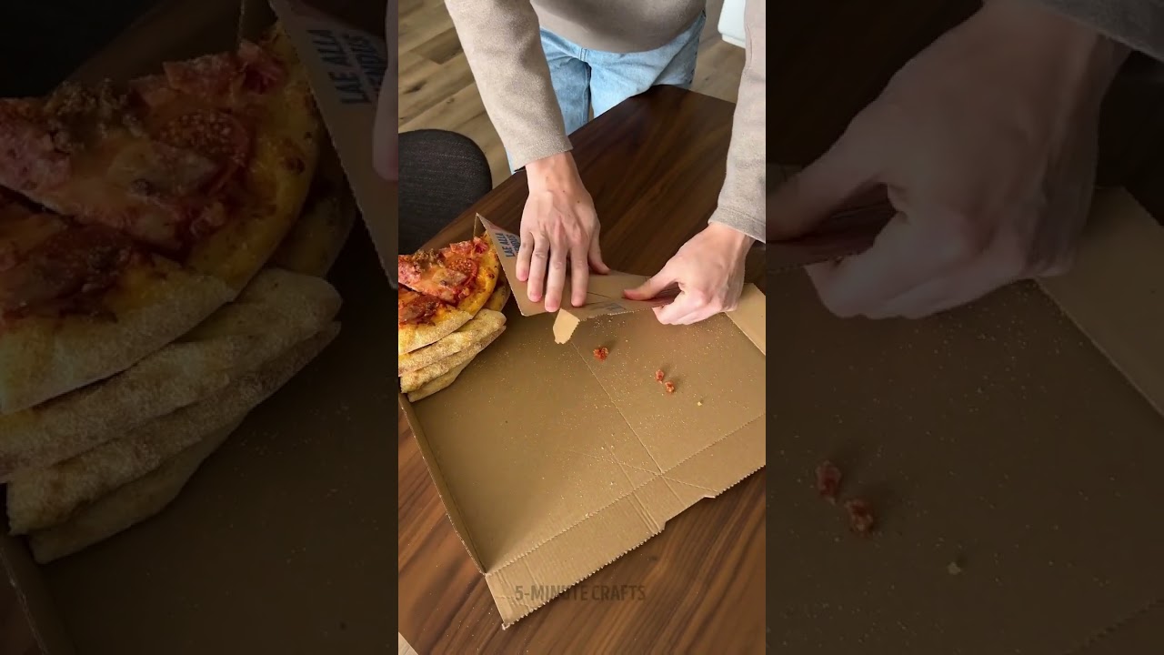 📦 Он сложил целую коробку из-под пиццы в крошечный ломтик?! Этот парень живёт в 3025 году 🍕