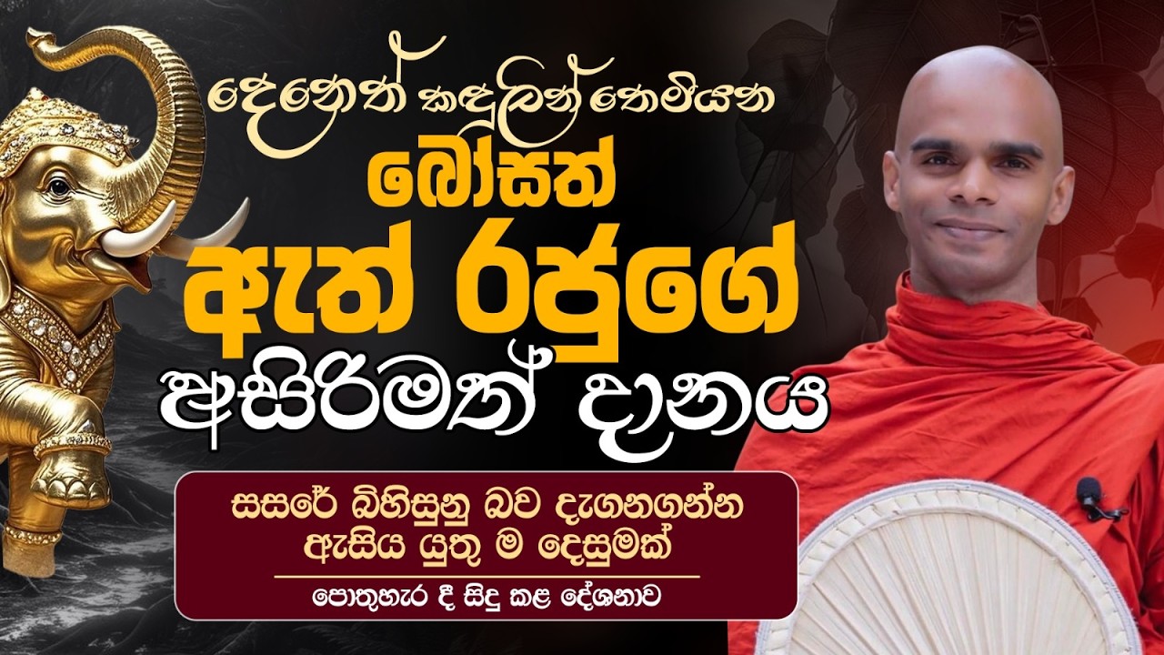දෙනෙත් කඳුලින් තෙමීයන බෝසත් ඇත් රජුගේ අසිරිමත් දානය |  පොතුහැර දී සිදු කළ දේශනාව