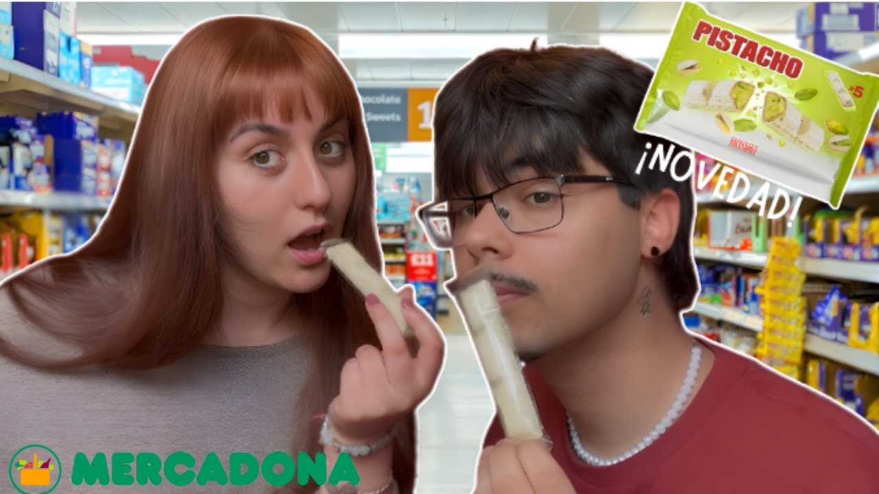 probando las barritas de pistacho del Mercadona