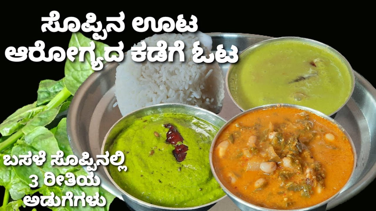 ಬಸಳೆ ಸೊಪ್ಪಿನ ಮೂರು ಅಡುಗೆಗಳು /ಆರೋಗ್ಯಕರವಾದ ಊಟದ ರೆಸಿಪಿ /Malabar Spinach recipes/Healthy lunch recipe