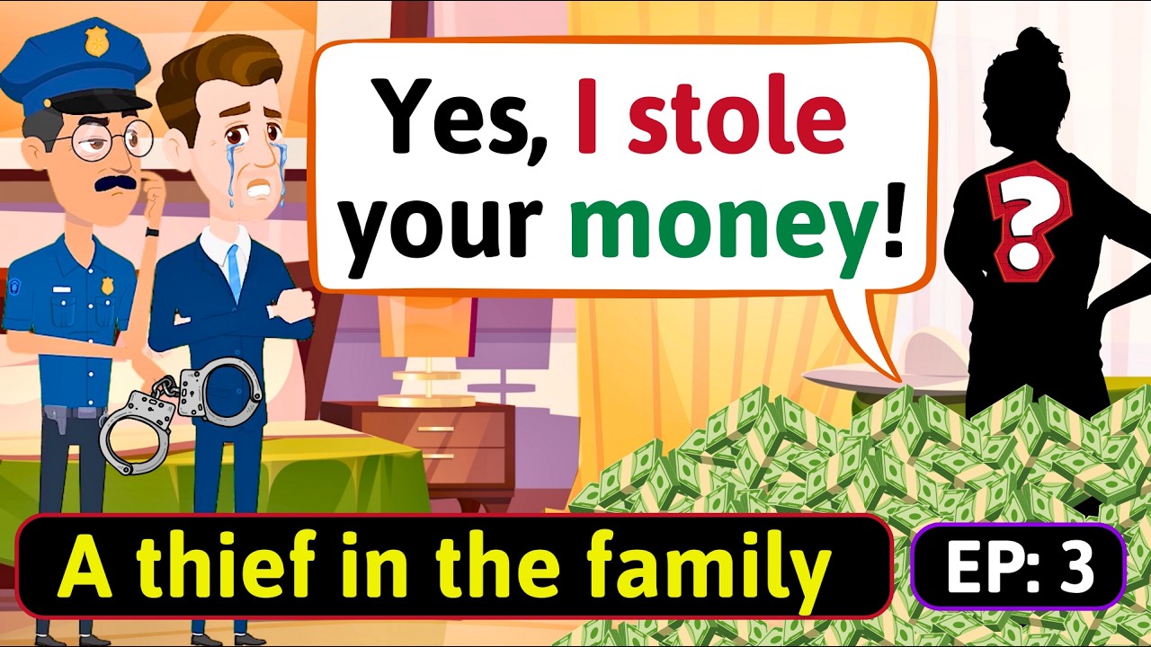 English Conversation Practice (A thief in the family EP: 3) Improve English Speaking Skills