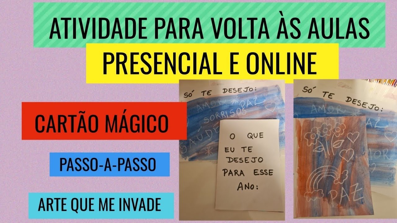 ATIVIDADE DE VOLTA ÀS AULAS - CARTÃO MÁGICO - Online e presencial pós pandemia - Pintura misteriosa
