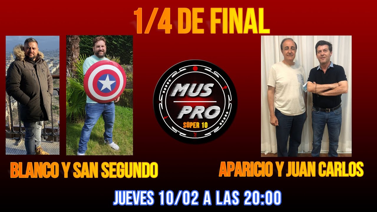 I S&Uacute;PER 10. Andr&eacute;s Blanco y David San Segundo vs Luis Aparicio y Juan Carlos Herrero. 1/4 de final.