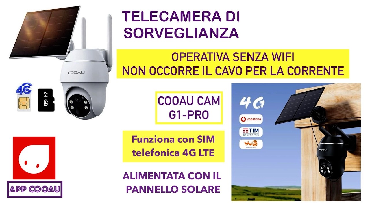 TELECAMERA COOAU G1 PRO SORVEGLIANZA