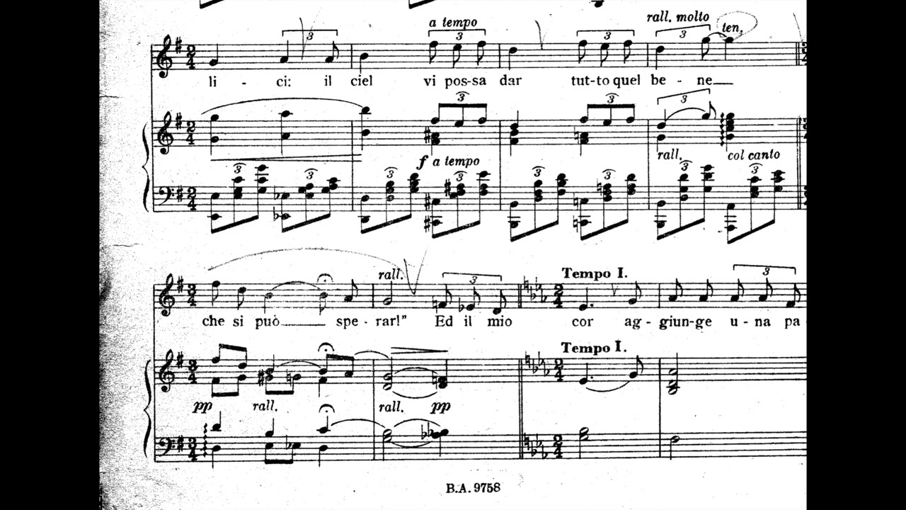 Mascagni - Son pochi fiori (piano accompaniment)