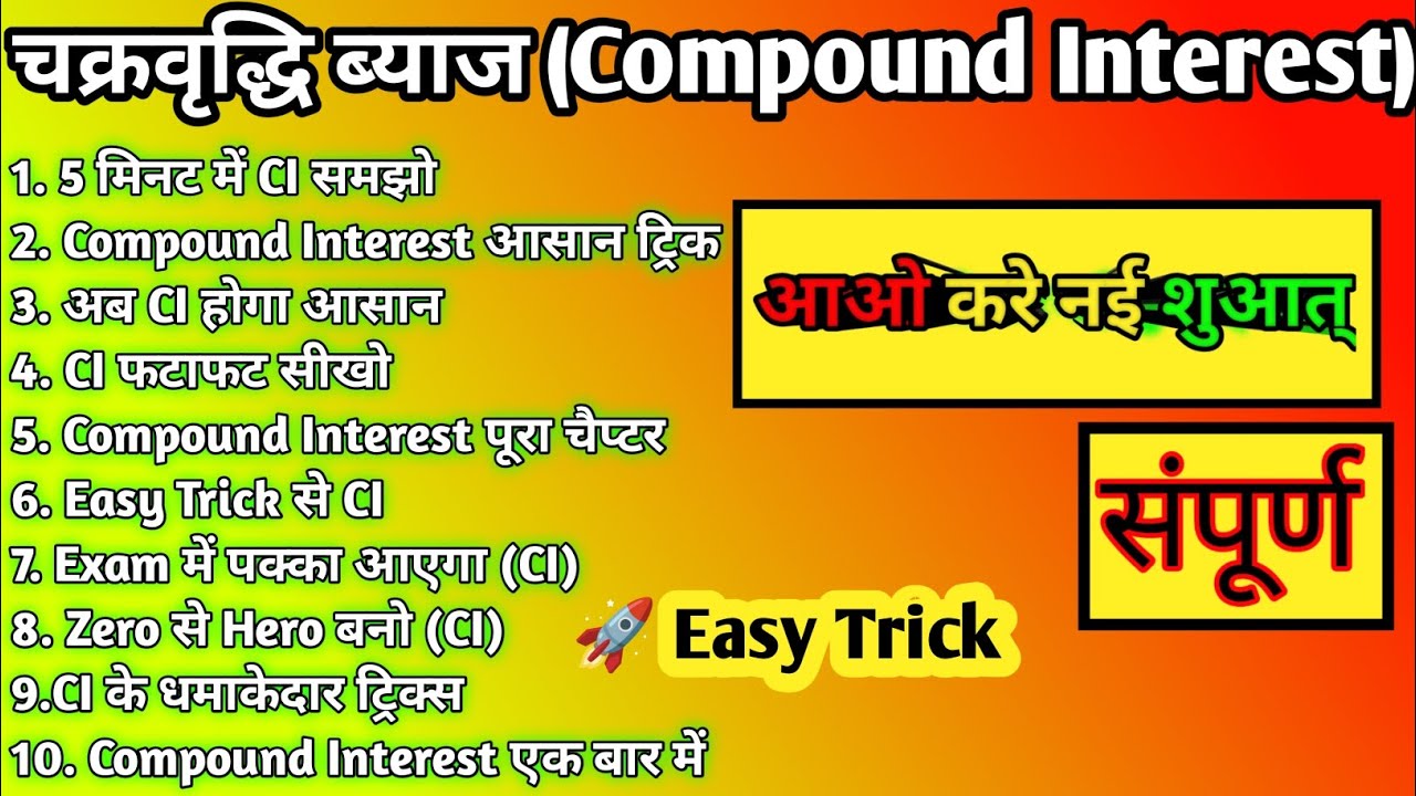 चक्रवृद्धि ब्याज (Compound Interest) | आसान ट्रिक से पूरा चैप्टर समझें | Maths in Hindi #maths