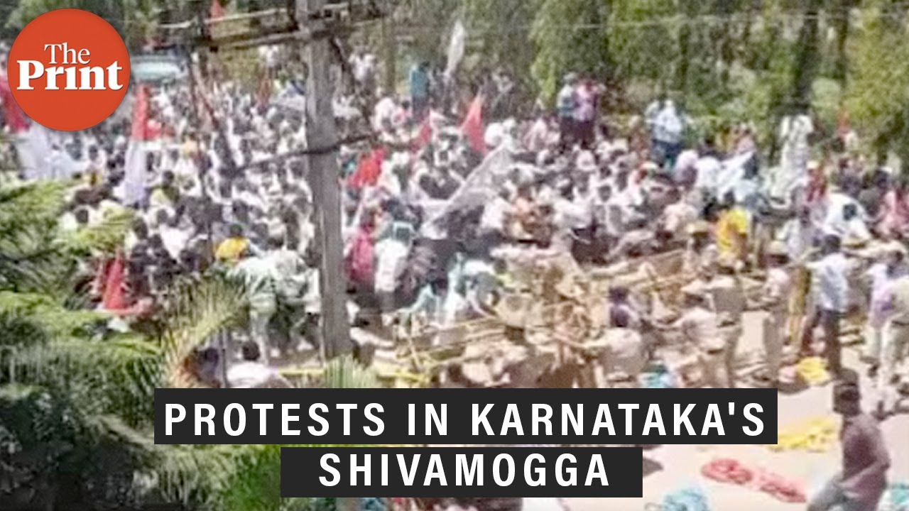 Watch: Police lathi-charge protesters in Karnataka's Shivamogga