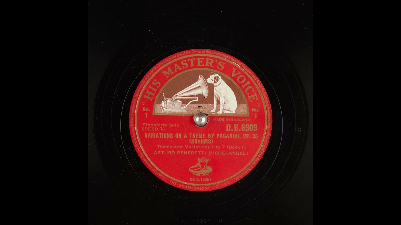 Arturo Benedetti Michelangeli plays Brahms-Paganini Variations Op. 35 (1948) HQ Transfer / Remaster