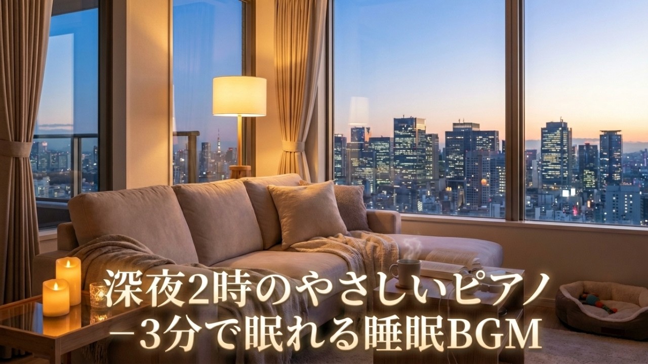 【3分で寝落ち】深夜2時のやさしいピアノ｜睡眠用BGM・不眠解消・熟睡サポート