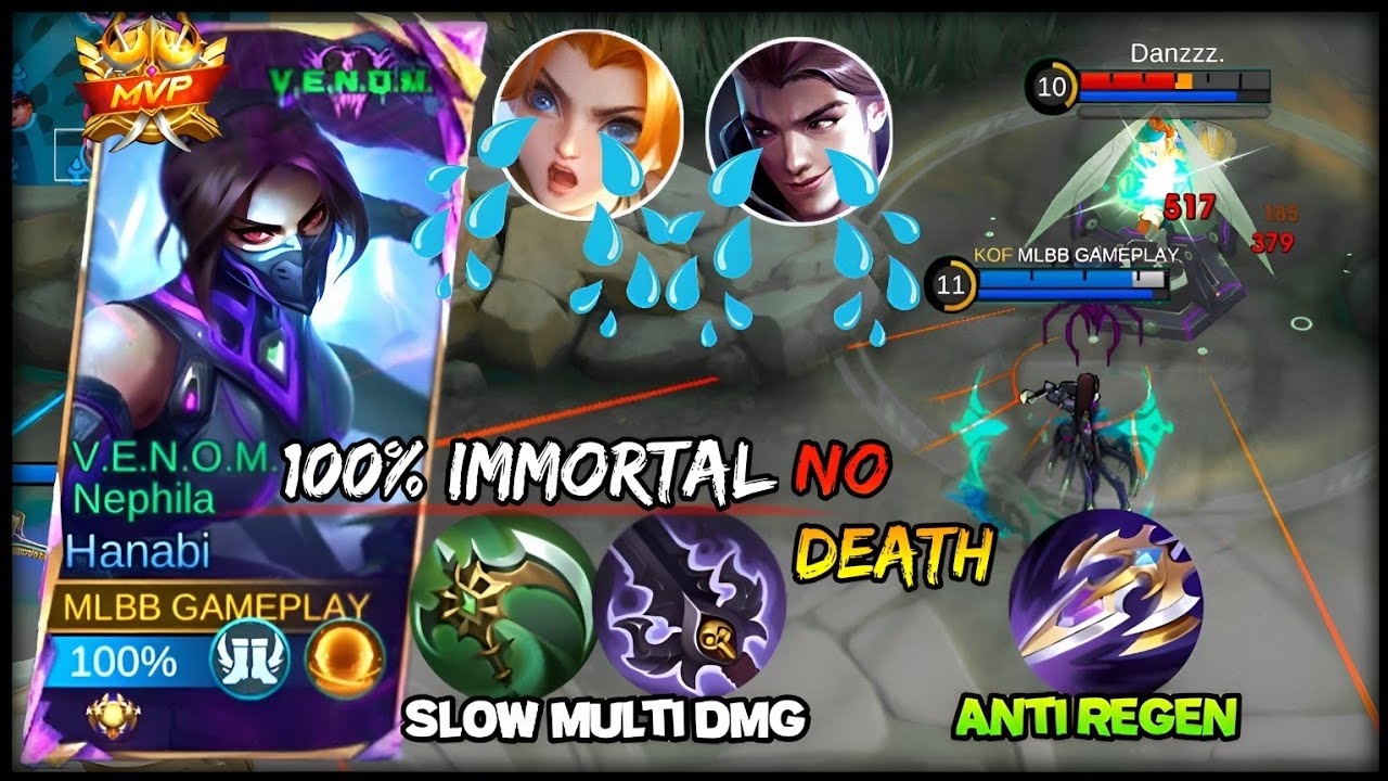 100% IMMORTAL!! HANABI VENOM SKIN GAMEPLAY ~ MLBB HANABI