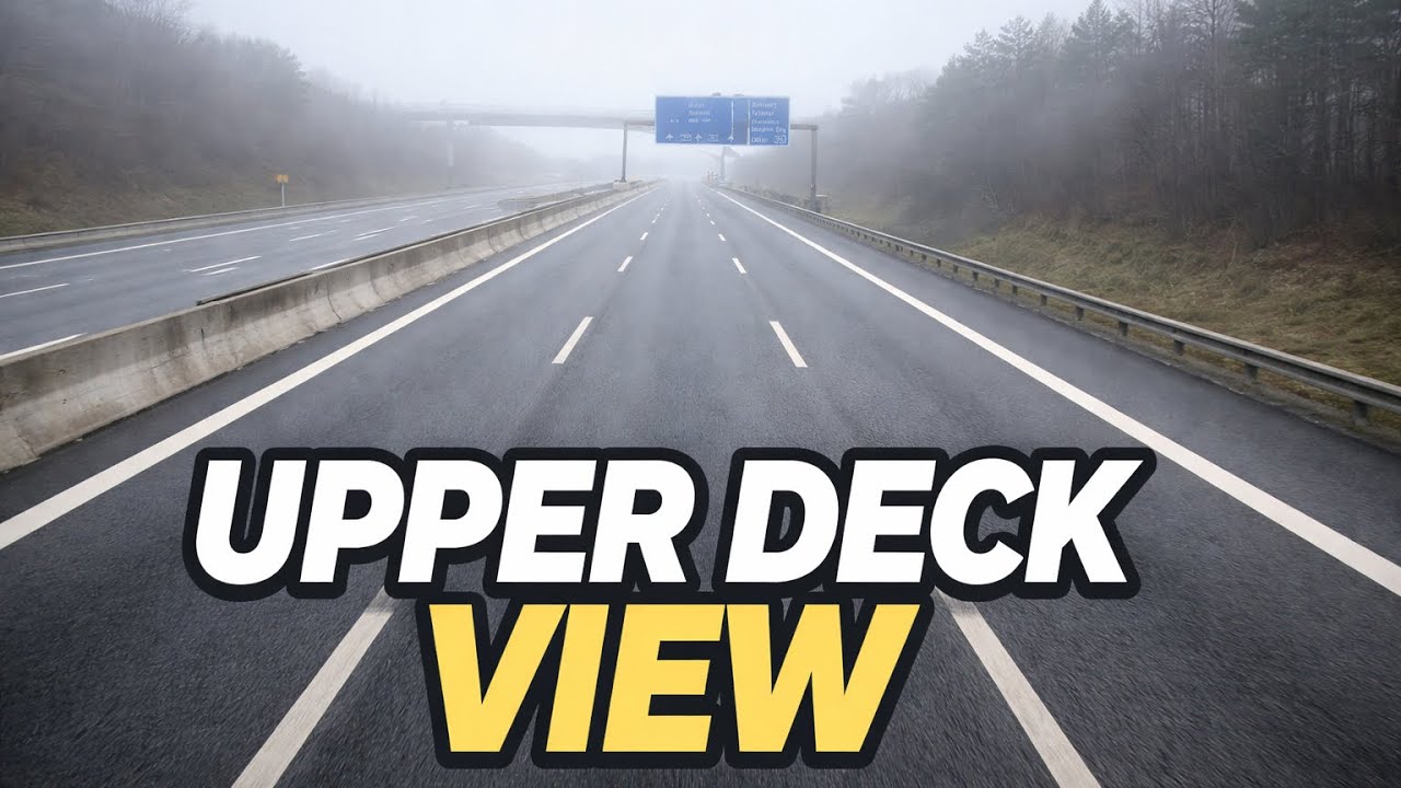 SETRA DOUBLE DECKER COACH 🚍 | Upper Deck View | City to Autobahn Drive in Germany | Foggy POV