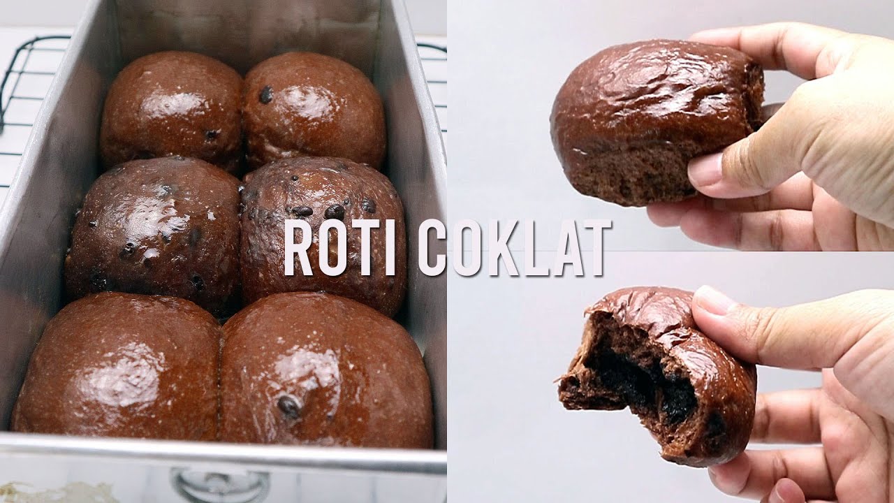 ROTI CHOCOLATE CHIPS DENGAN ISIAN COKLAT // TRIPLE CHOCOLATE BREAD RECIPE