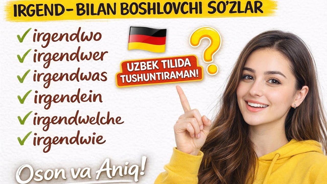 NEMIS TILI 4-DARS 🇩🇪 IRGENDWO, IRGENDWAS,IRGENDWER, IRGENDWIE,IRGENDWELCHE #deutsch 