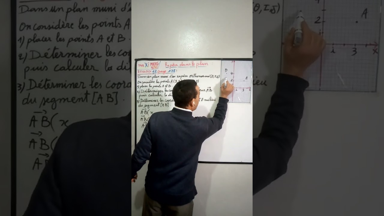 MAXI MATHS.exercice12 page 178   repère dans le plan