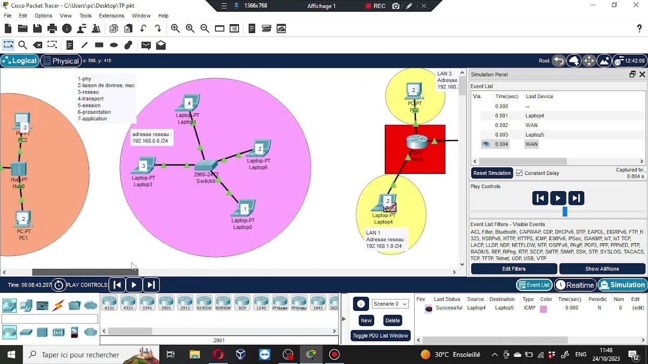 Différence entre Hub, Switch et Routeur sur packet tracer