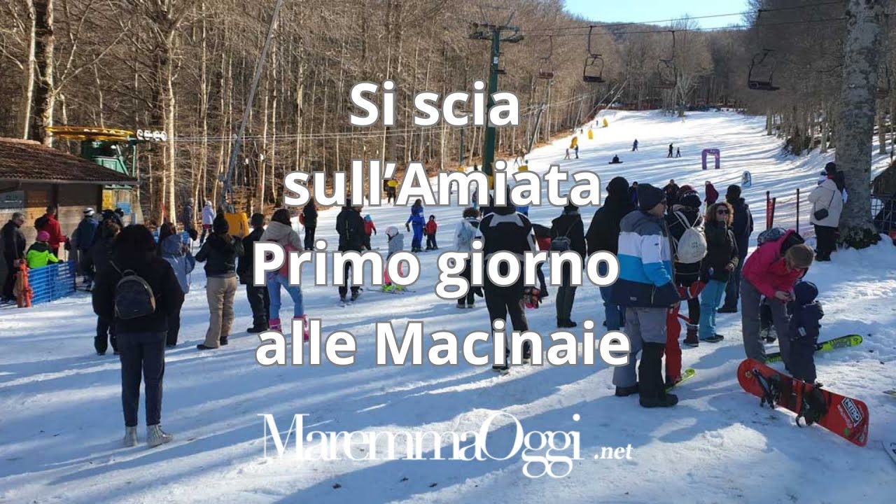 Si scia sull'Amiata. Primo giorno di apertura del campo scuola. Le interviste