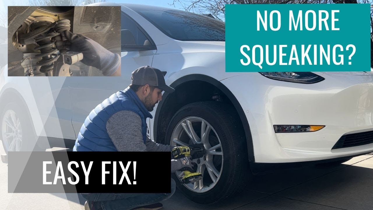 Tesla Model Y Front Suspension Squeak— Easy DIY— Step by Step Fix! #tesladiy #carrepair