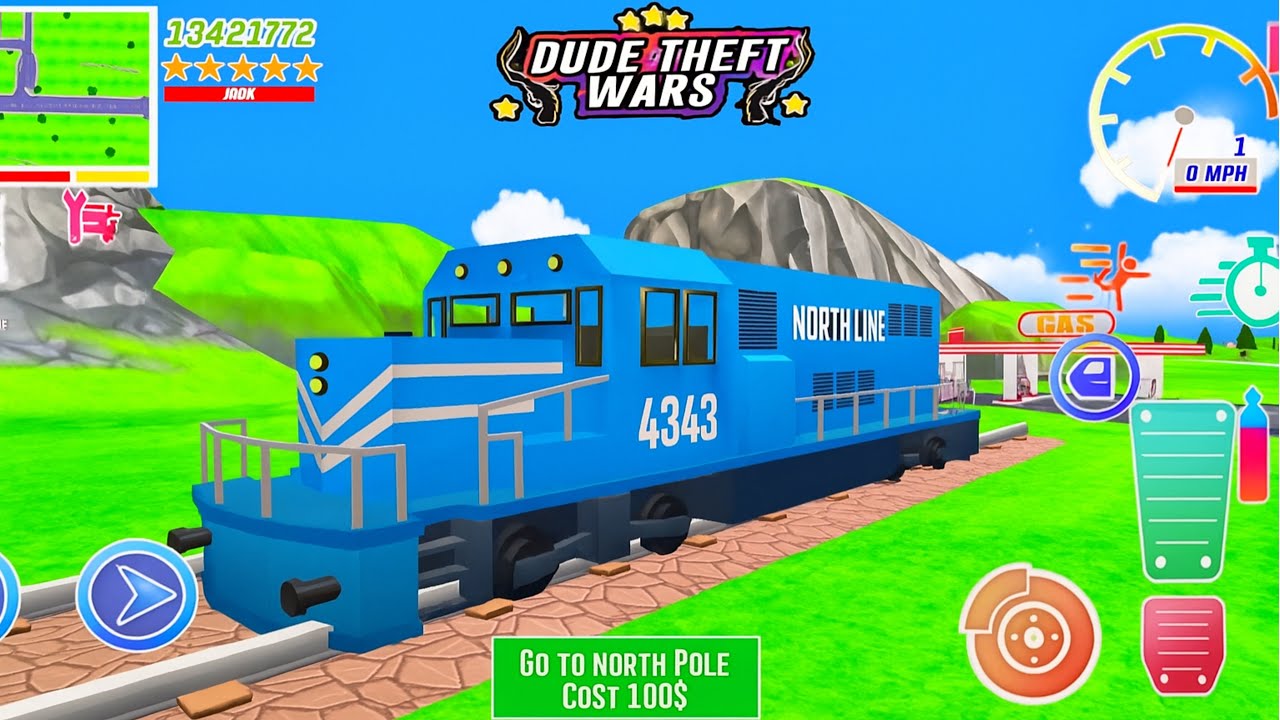 Richie New Blue North Train Driving In Dude Theft Wars 😱
