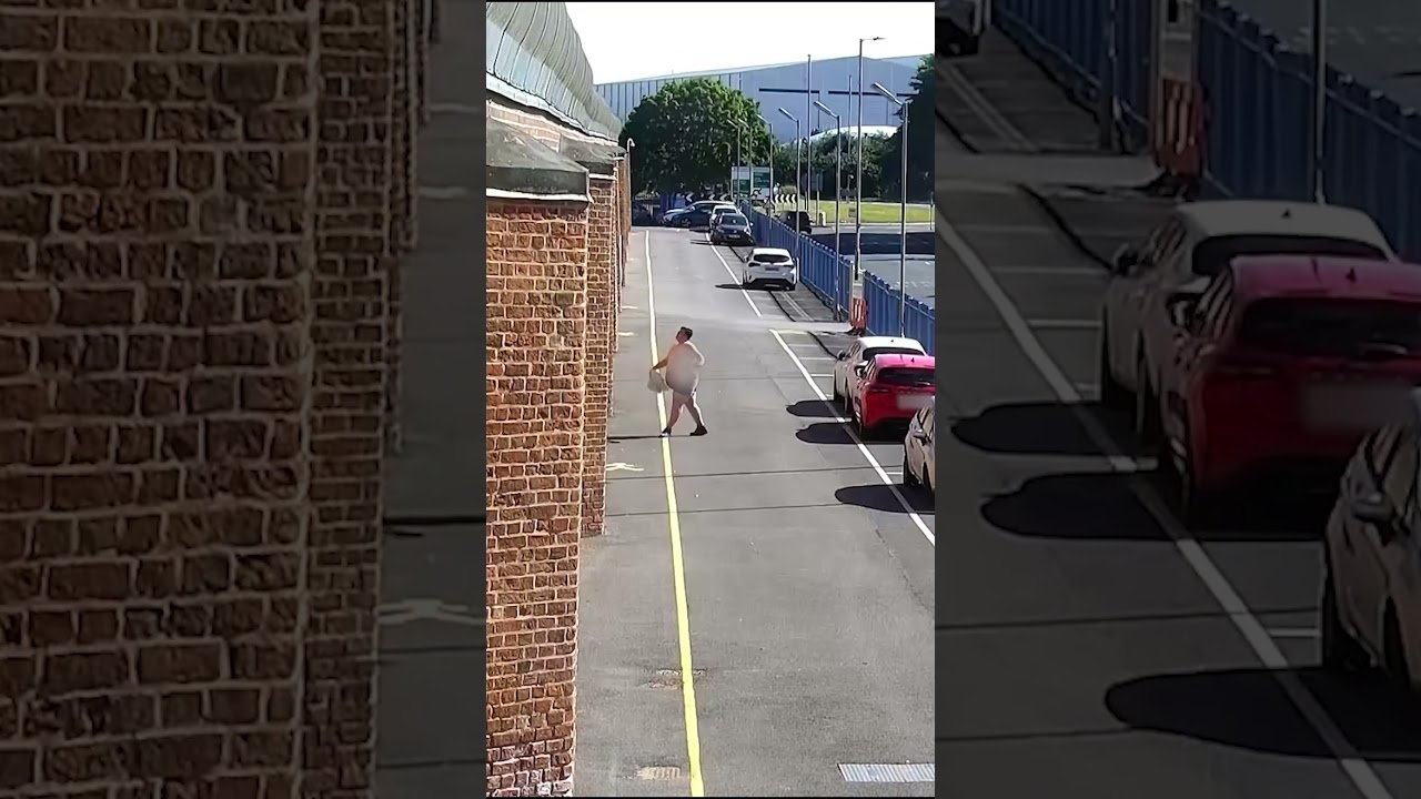 Moment Shirtless Man Botches 16K Prison Drug Drop Three Times #shorts