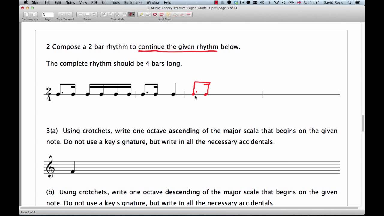 ABRSM Music Theory Grade 1 - Question 2 Practice - Compose a Rhythm