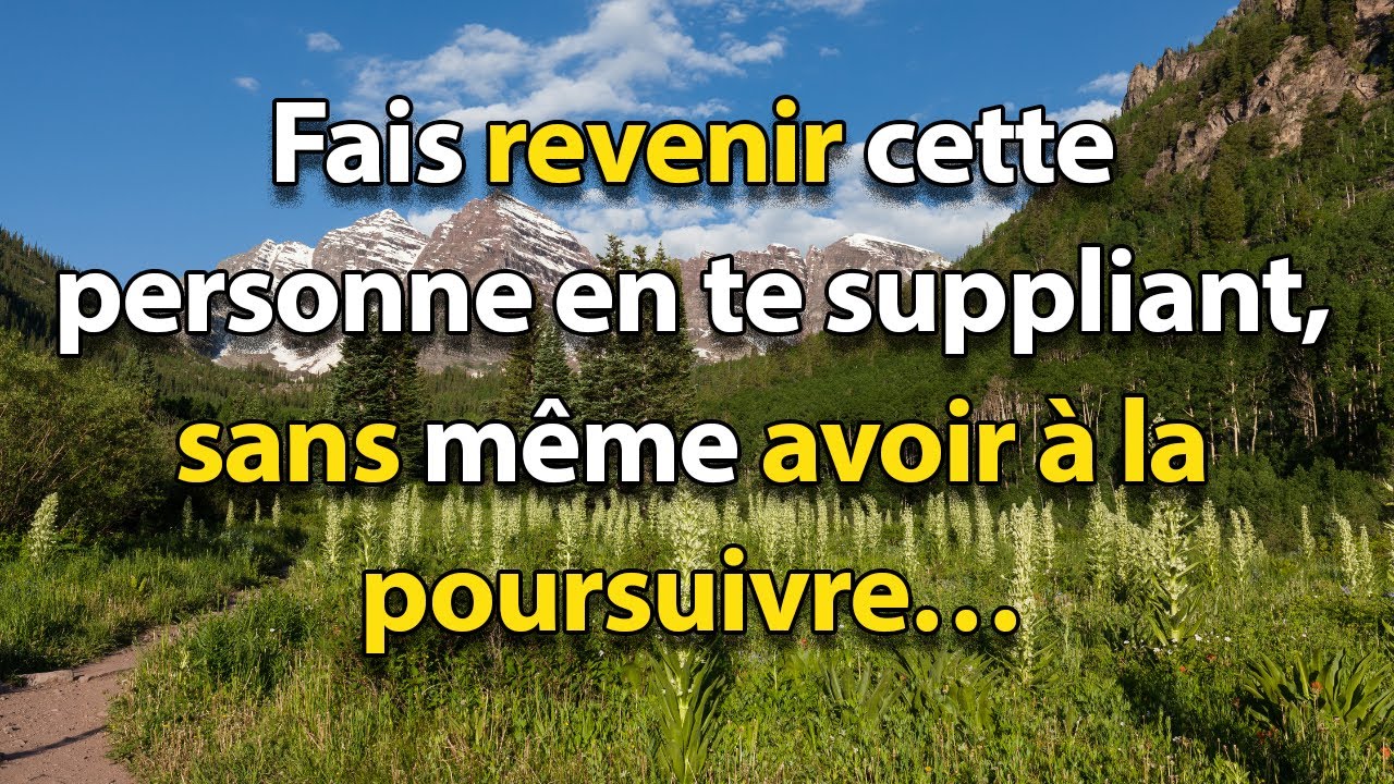Fais en sorte qu’il/elle revienne en te suppliant, sans le/la poursuivre | Stoïcisme
