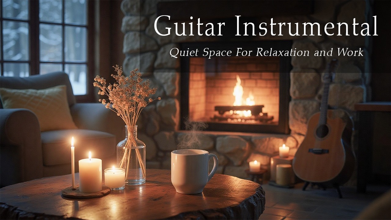 Calm Acoustic Guitar to Unwind After a Long Day | Warm Fire & Quiet Comfort (2H)