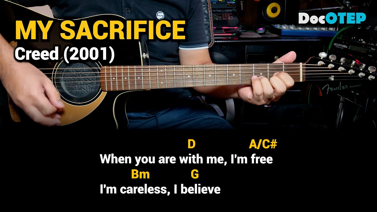 My Sacrifice - Creed (Easy Guitar Chords Tutorial with Lyrics)