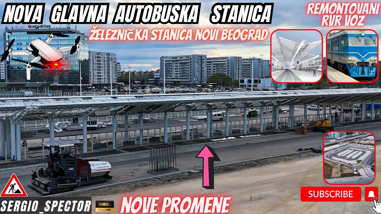 NOVA GLAVNA Autobuska stanica i Železnička stanica Novi Beograd, remontovani Voz RVR #beograd