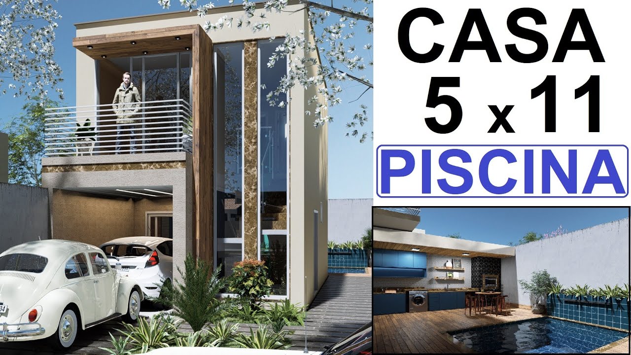 CASA PEQUENA DE 5 x 9 METROS COM PISCINA - TERRENO DE 7 x 19 # 61