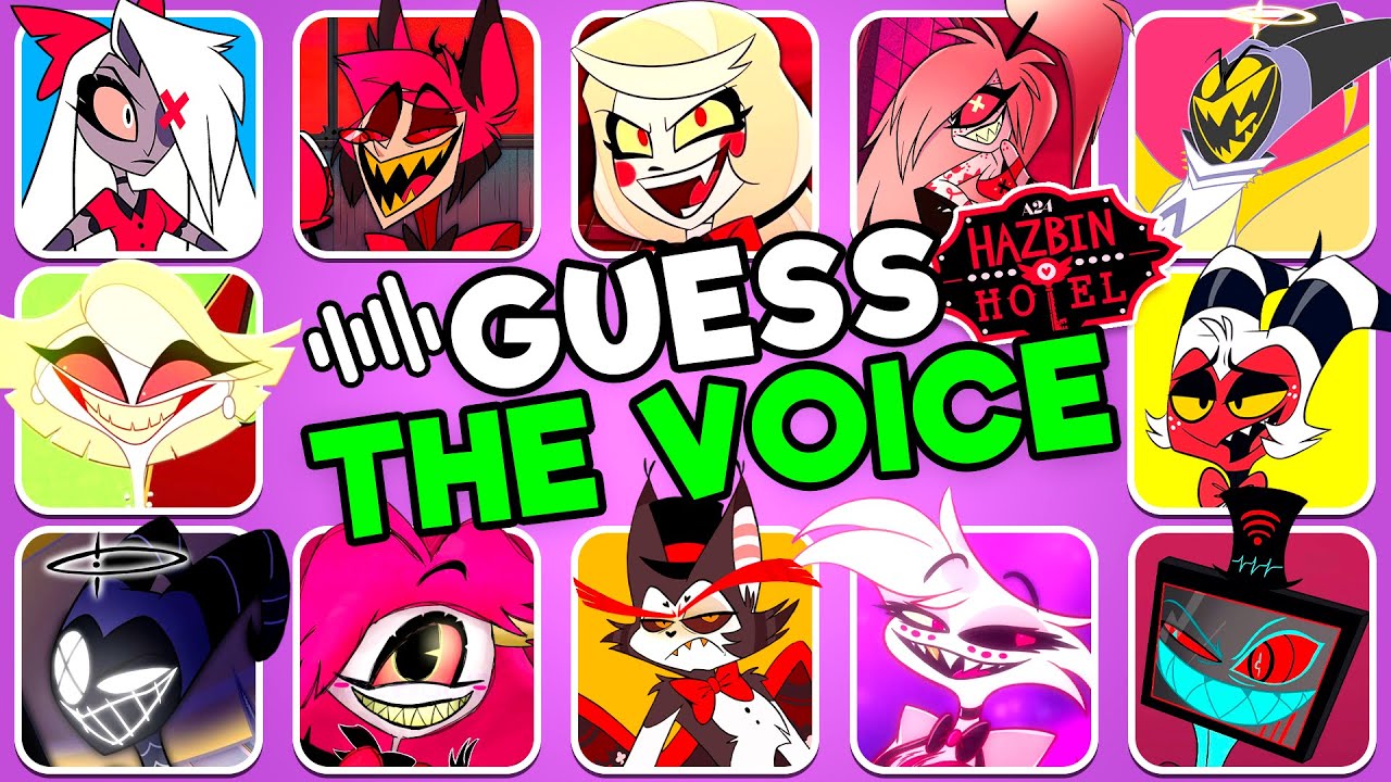 Guess Hazbin Hotel Characters By Voice! 🔊 | Charlie, Angel Dust, Alastor, Moxxie, Husk, Adam 🏩