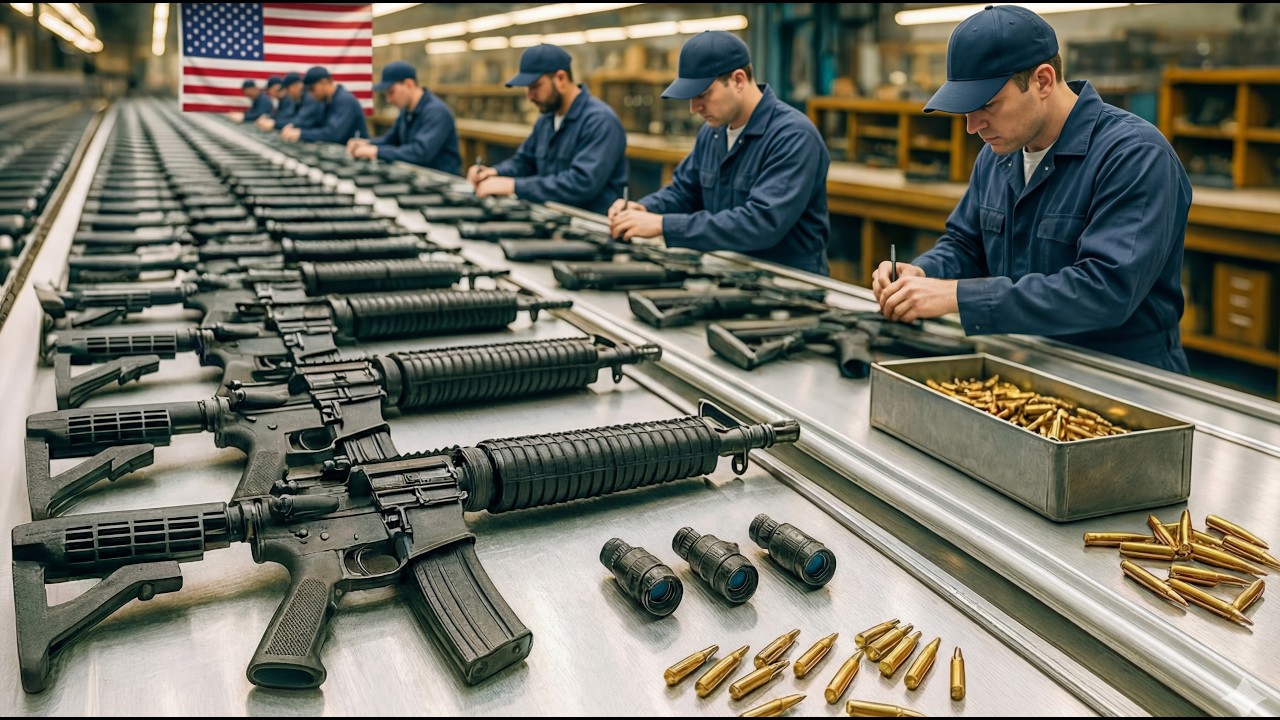 Внутри завода армии США: как производятся винтовки M16A4 (полный процесс)
