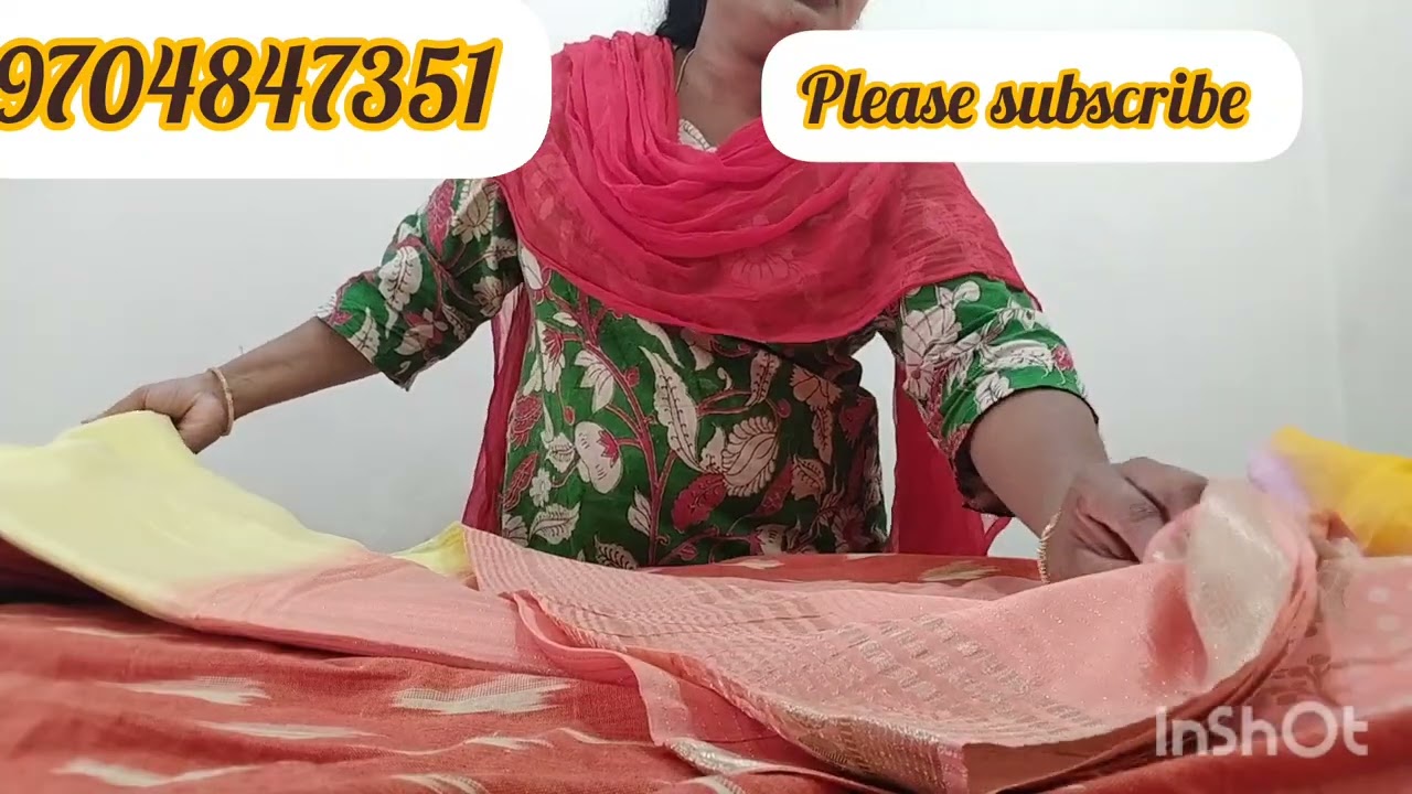 Pure chinon georgette sarees #trendingpinkand yellow colour #2500 #buedgetfriendly sarees 9704847351