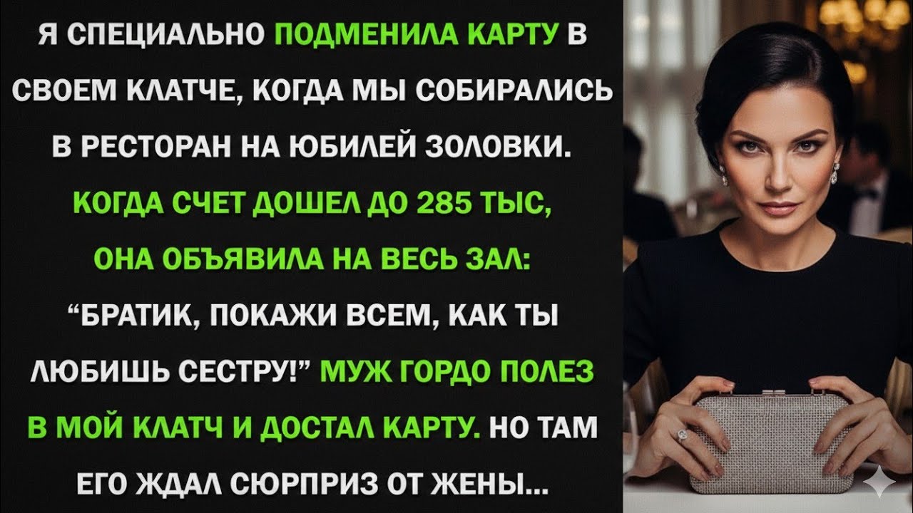 Я подменила карту в клатче перед юбилеем золовки. Счет был 285 тысяч рублей