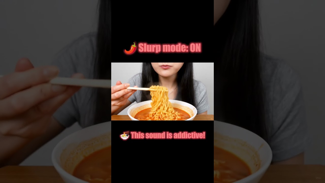 ASMR Eating Spicy Korean Noodles 🍜🔥 | No Talking, Intense Slurping Sounds #asmr #mukbang