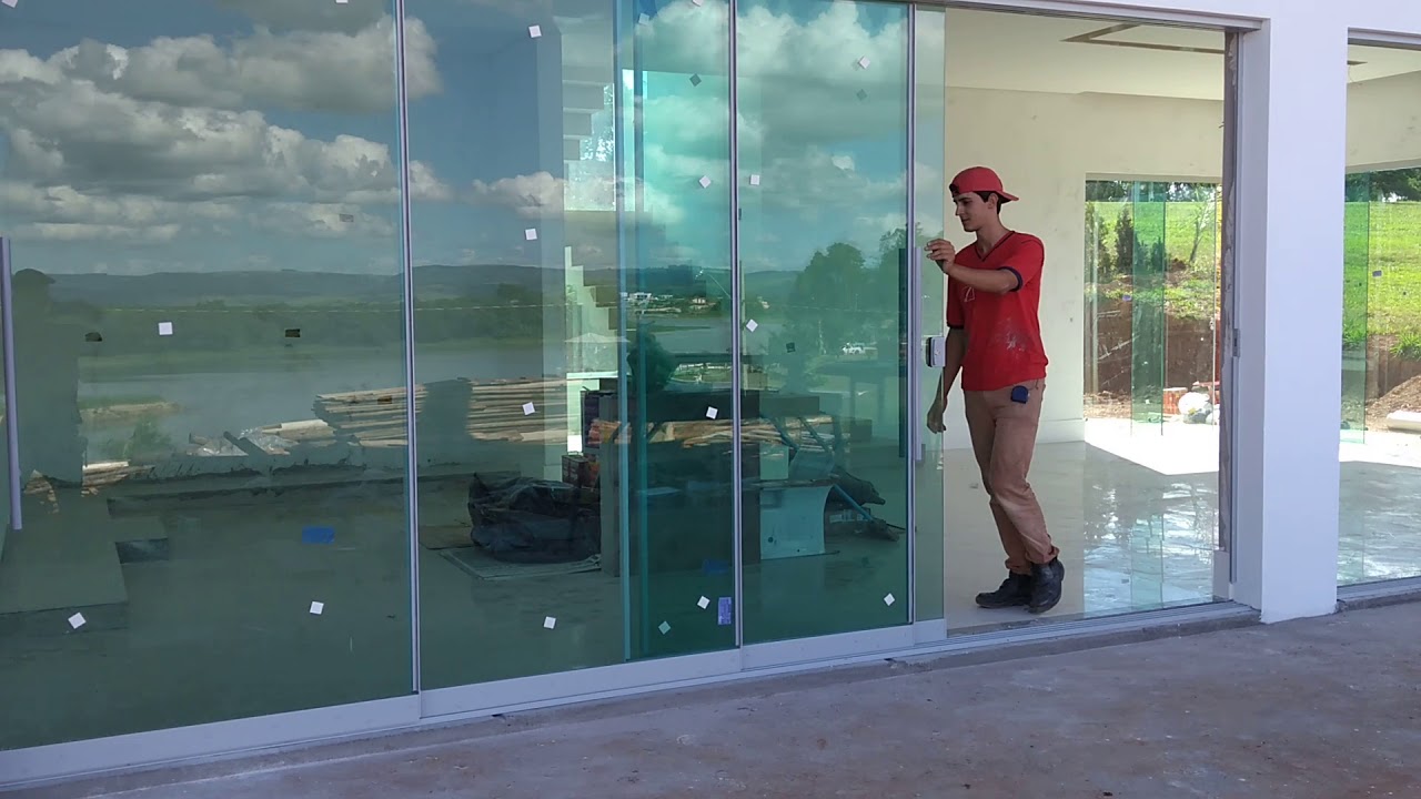 Porta de vidro sistema roll door