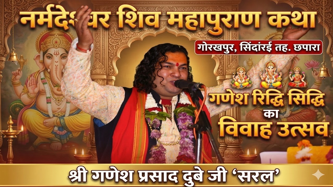 श्री नर्मदेश्‍वर शिव महापुराण , गोरखपुर, सिदंंरई तह. छपारा  @ShriGaneshPrasadDubeyJiSaral #shanti