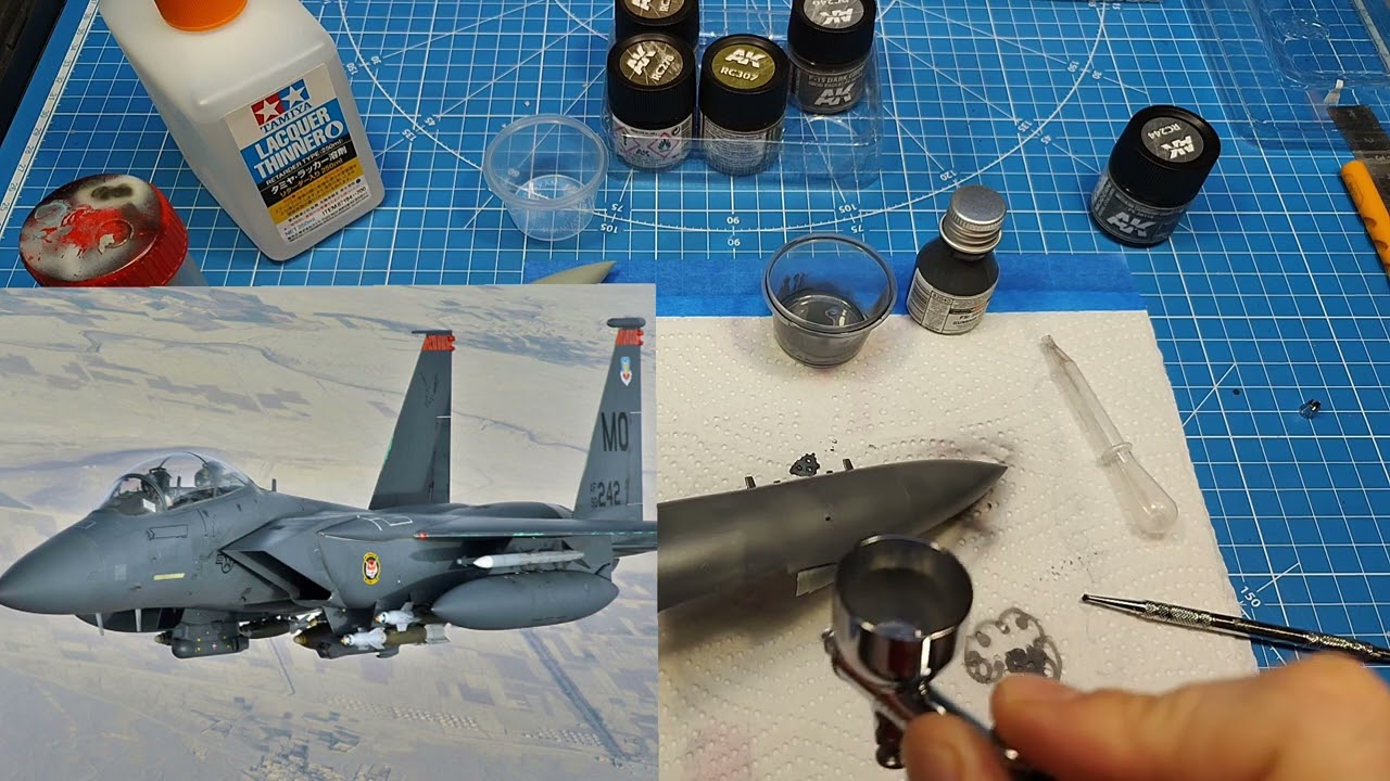 Обзор Тест Краска АКАН и AK FS36118 Gunship Grey на F-15E.
