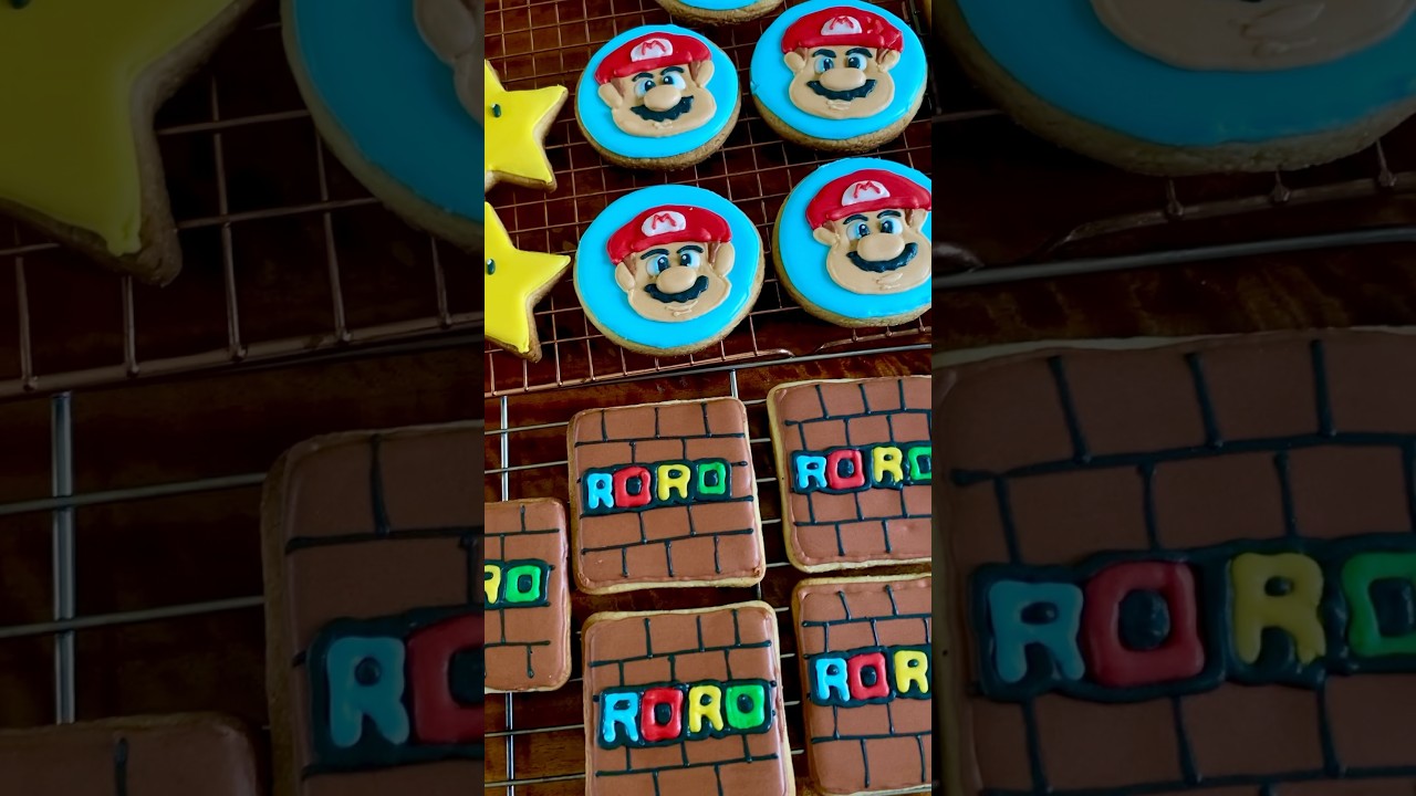 Super Mario Sugar Cookies #sugarcookiedecorating #cake #cookies #baking