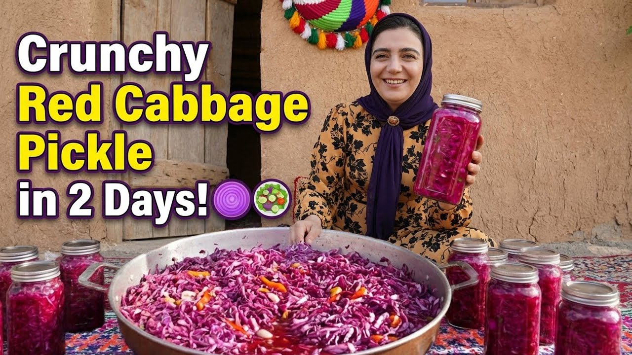 The Secret to Crunchy Red Cabbage Pickle (No Water Added!) | Authentic Rural Cuisine