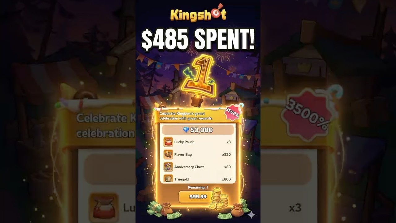 Потратил 485 долларов на годовщину игры 🤯 Лучший набор в истории #kingshot! #игры #мобильныеигры