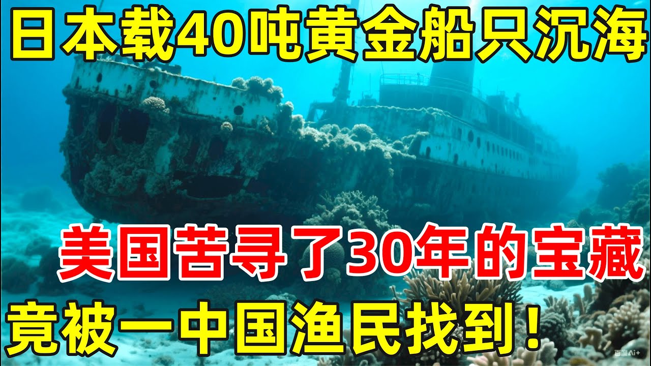 日本载40吨黄金船只被袭沉入海底,美国苦寻30年的宝藏,竟然被中国渔民先找到,打捞现场却见怪事【历史揭秘】