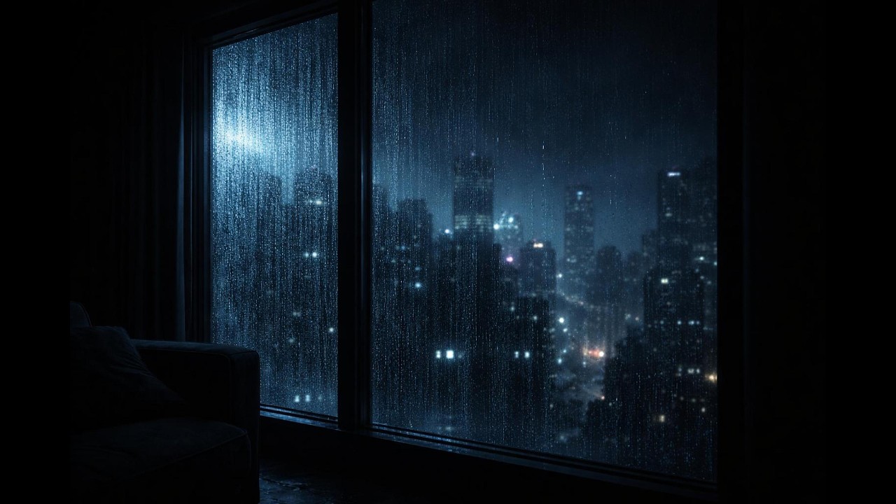 Midnight Megacity – Lonely Cyberpunk Apartment | Rain at Midnight