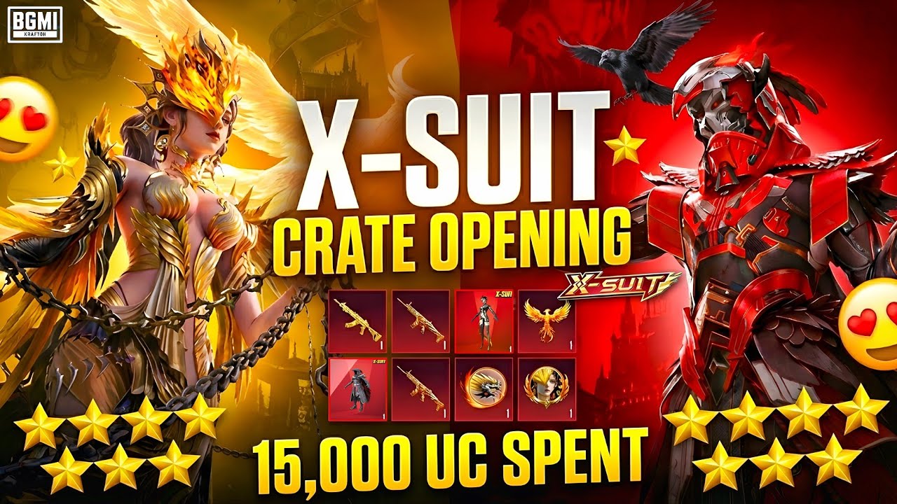🔥 15,000 UC Phoenixtra X-Suit Crate Opening | New X-Suit Crate Opening | Blood Raven X-Suit Trick 🤩
