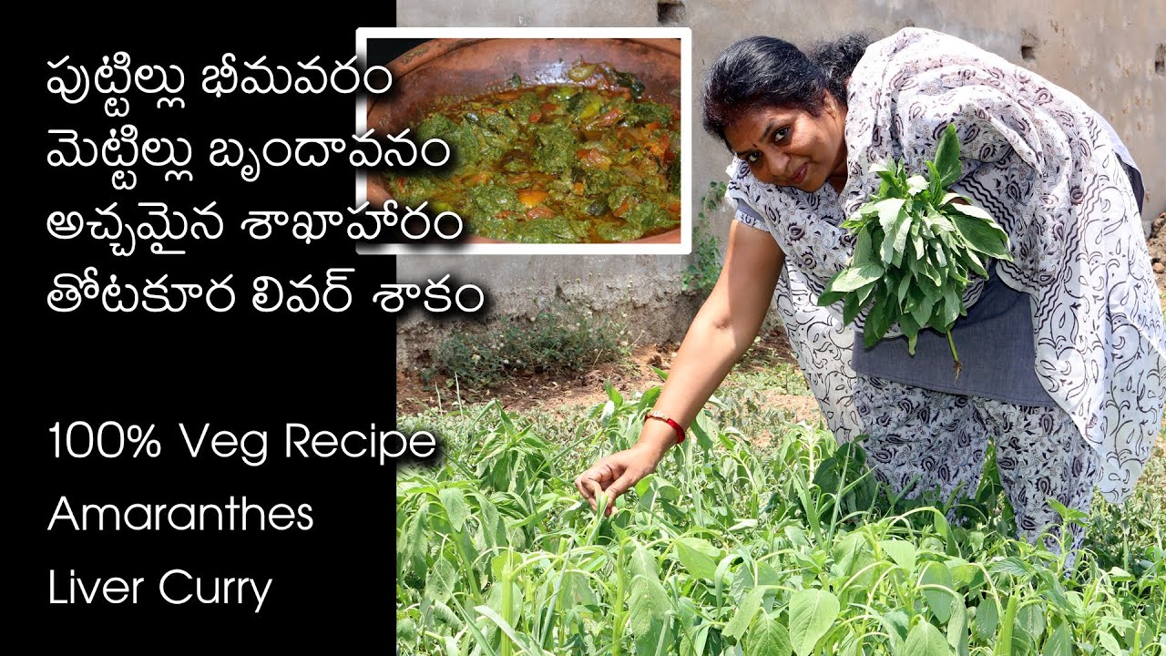 Totakura Liver Curry / Amaranths Veg Liver Curry / Indian Vegetarian Recipes /Telugu Special Curries
