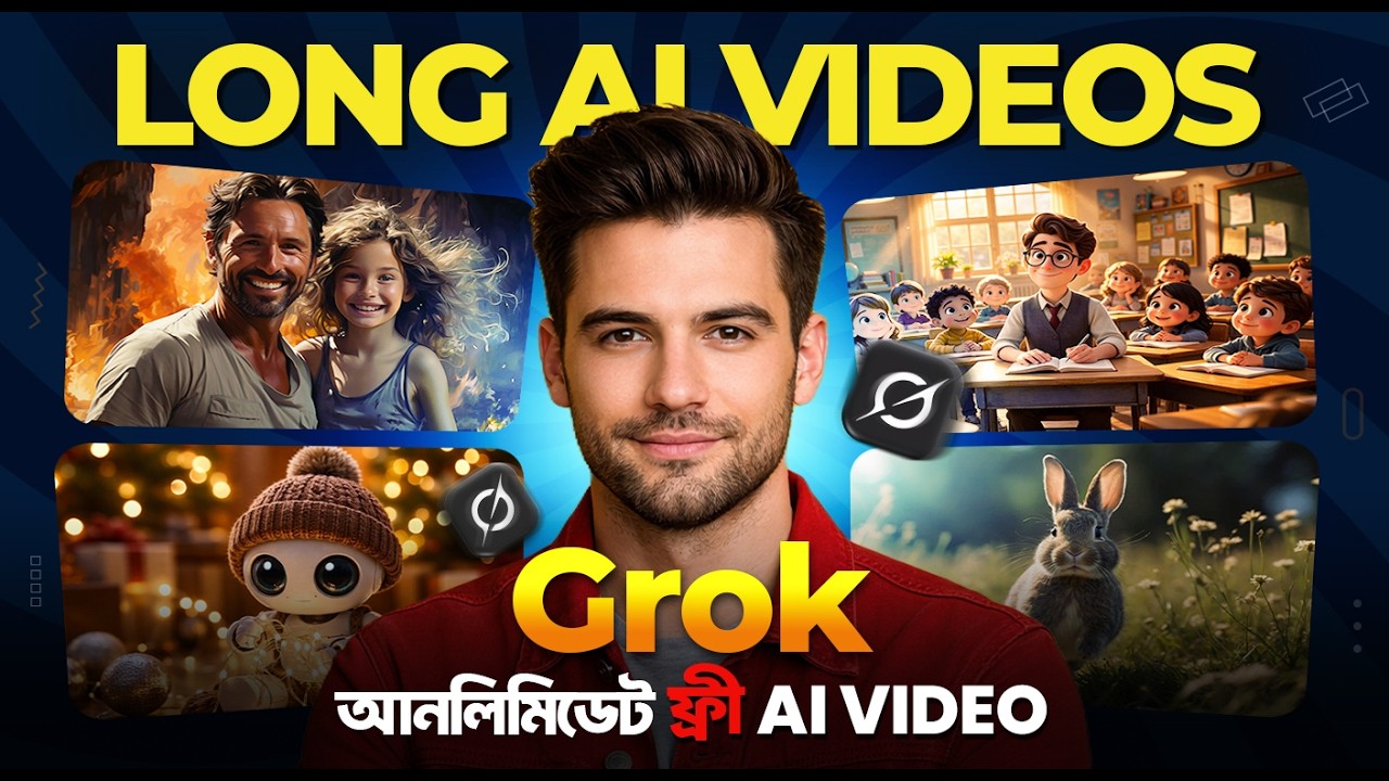 Как я создал длинное видео для YouTube с помощью бесплатного видеогенератора Grok AI (полный рабо...