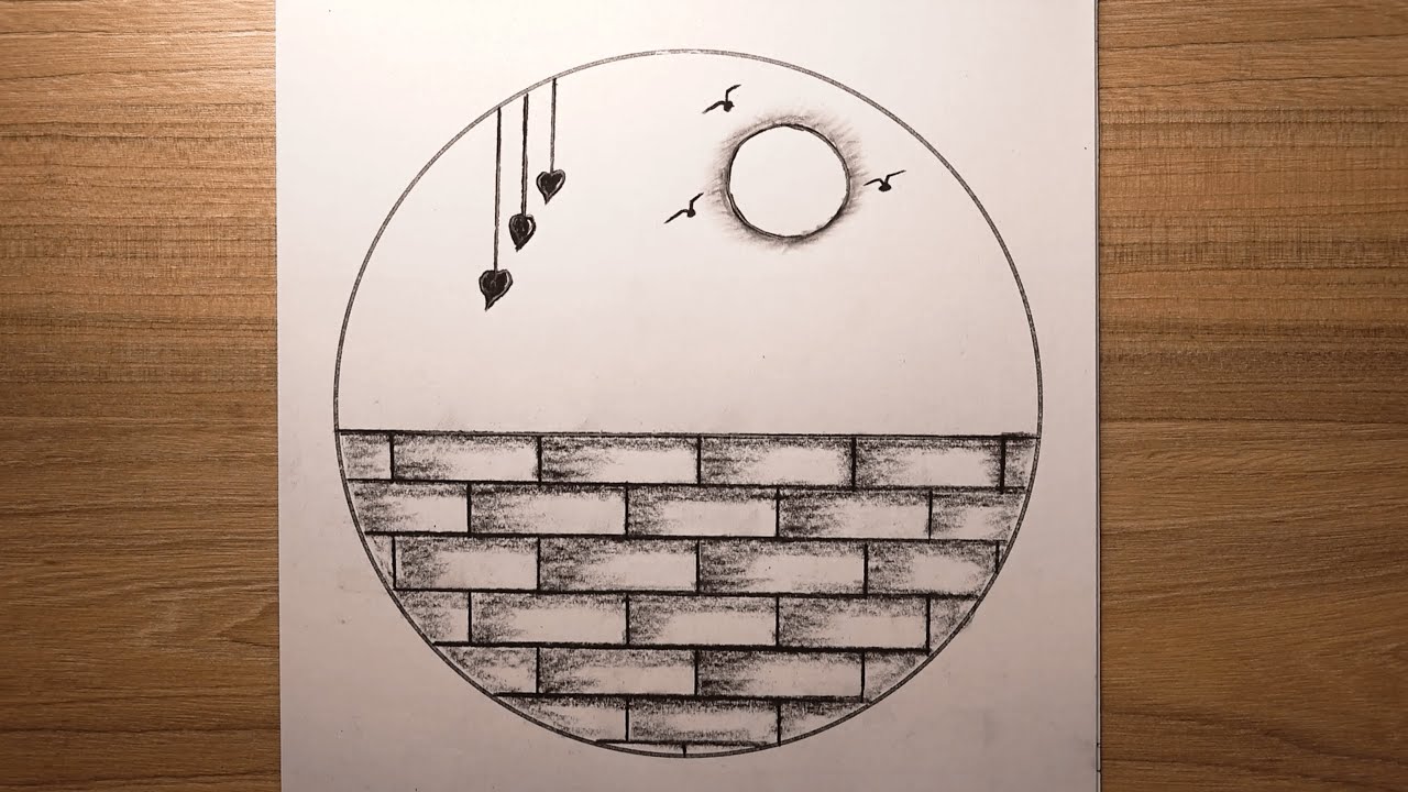 How to Draw a Peaceful Bird Under the Sun on a Wall | Easy and Soothing Art Tutorial for Beginners