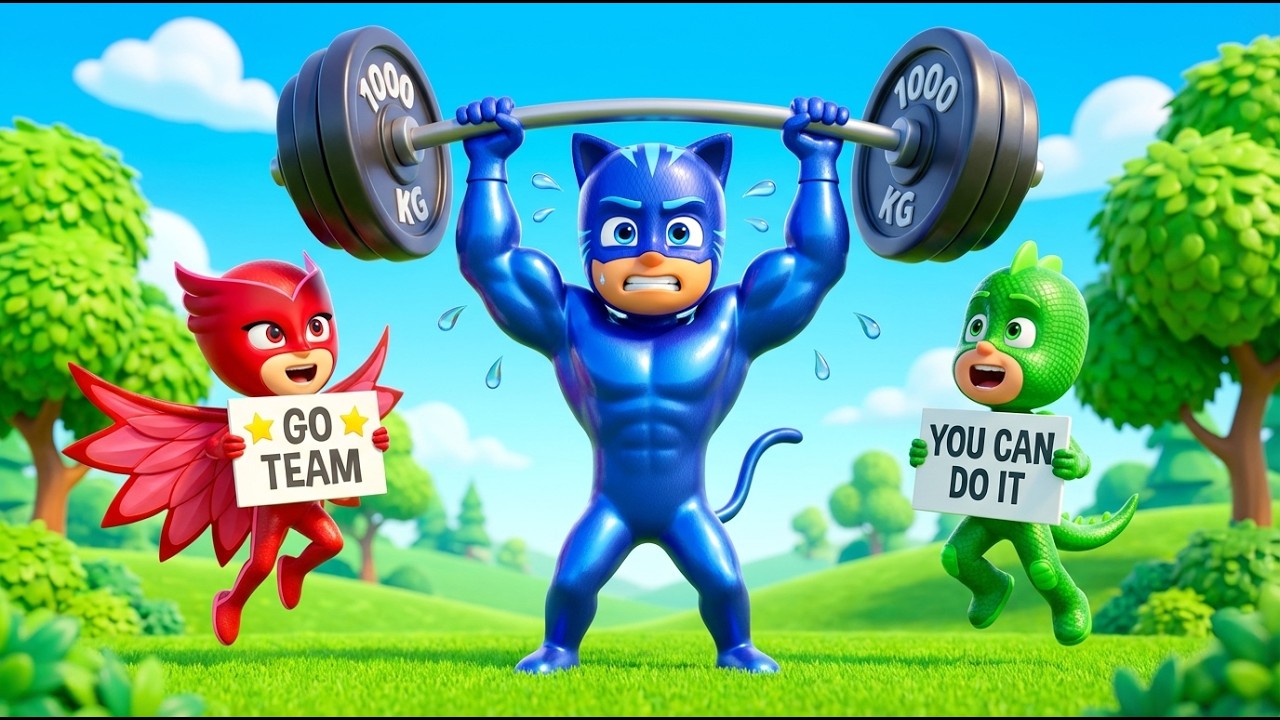 💪😱 Catboy Lifts The HEAVIEST Weights While Gekko & Owlette Cheer!  Funny PJ Masks
