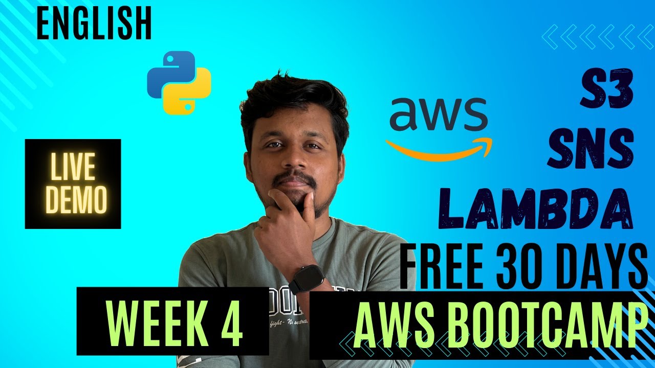 Live 🛑 AWS Lambda with SNS, S3 Demo | Week 4 | Part 2 | English